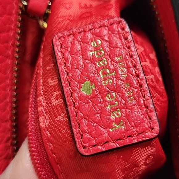 Kate Spade Bay Street CORA Cherry Red Leather Crossbody Bag - Picture 8 of 8